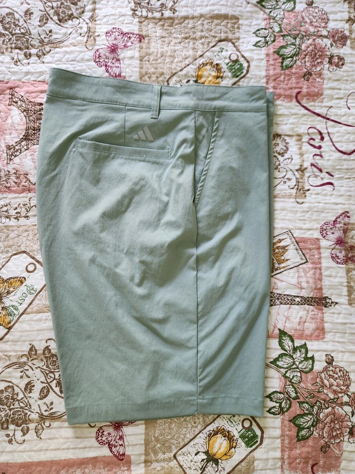 Adidas ADVR0918 Men's Ripstop Golf Shorts Silver Green Size 38