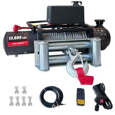 13800LB 12V Electric Winch with Wireless 2-in-1 Remote, Heavy Duty Waterproof