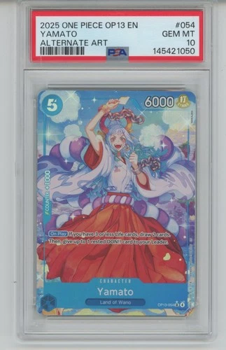 PSA 10 YAMATO 2025 One Piece OP13 EN #054 ALTERNATE ART SP GEM MINT!