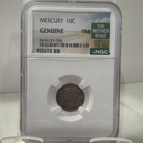 1916-1945 Mercury Dime NGC Genuine Graded Route 66 Edition “The Mother Road”