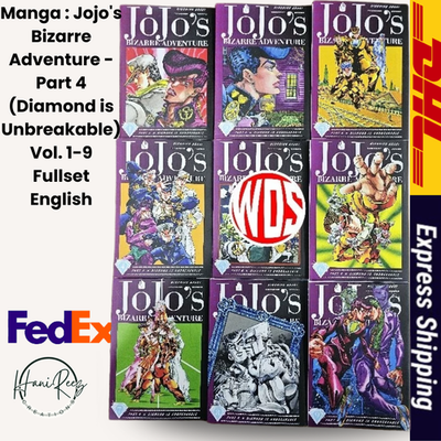【超美品】ジョジョ第4部 英語版 全9巻セット（ハードカバー） 英語学習 洋書 Jojo's Bizarre Adventure Part 4 Vol 1-9 Manga English Full Set by