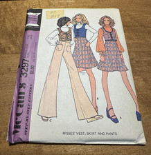 McCall's Pattern 3297 Misses Vest Skirt Pants Size 14 Bust 36 UC Complete Vtg