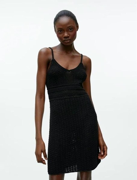 Women ARKET Dress Black Cotton M