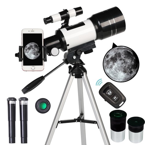 Telescope for Adults & Kids, 70mm Aperture Refractor (15X-150X) Portable Trav...