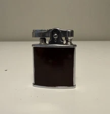 Ronson Standard Lighter Made In USA Blank Initial Plate Brown & Silver Vtg