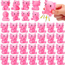 30 Pcs Summer Axolotl Float Bath Toy Pink Baby Rubber Water Squirting Squeaky To