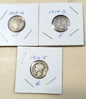 Mercury Dime - lot of 3 from the teen years-'16s,18d,19d