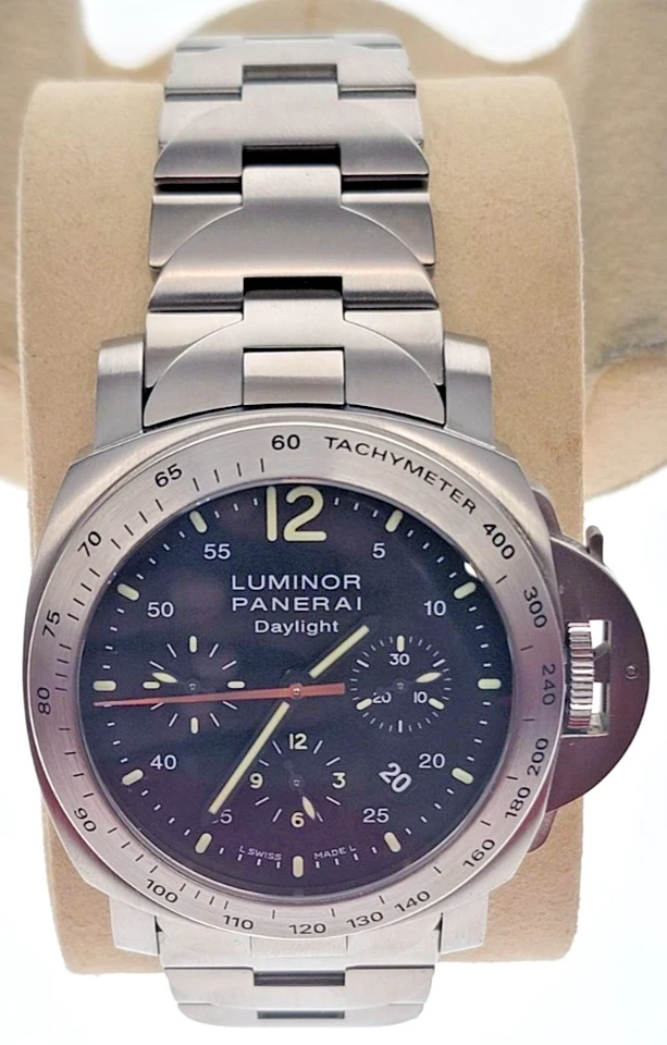 Panerai Luminor Daylight PAM 00236 44mm Steel Chronograph Black Dial Bracelet - Image 2 of 4