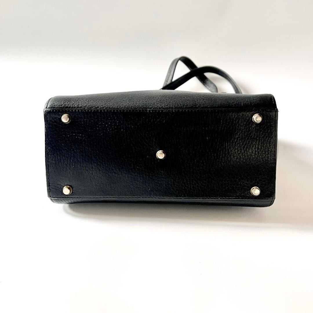 Versace Leather Shoulder Bag Tote Black Flap Medusa Grained Leather Used thumbnail 6