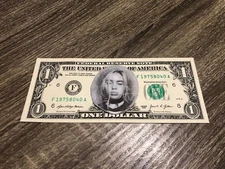 Billie Eilish U.S. $1 One Dollar Bill with Image of pop star attached New Item.