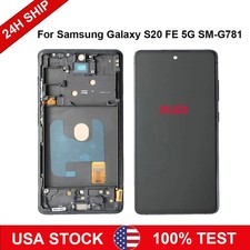 For Samsung Galaxy S20 FE 5G G781U1 G781W OLED LCD Touch Screen Digitizer Frame