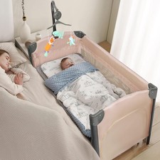 Baby Bedside Bassinet, Baby Bassinet, Pack n Play Convert Playpen, Quick