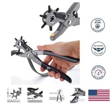 Durable Alloy Steel Leather Hole Punch - 6 Sizes for Belts, Collars, and Crafts