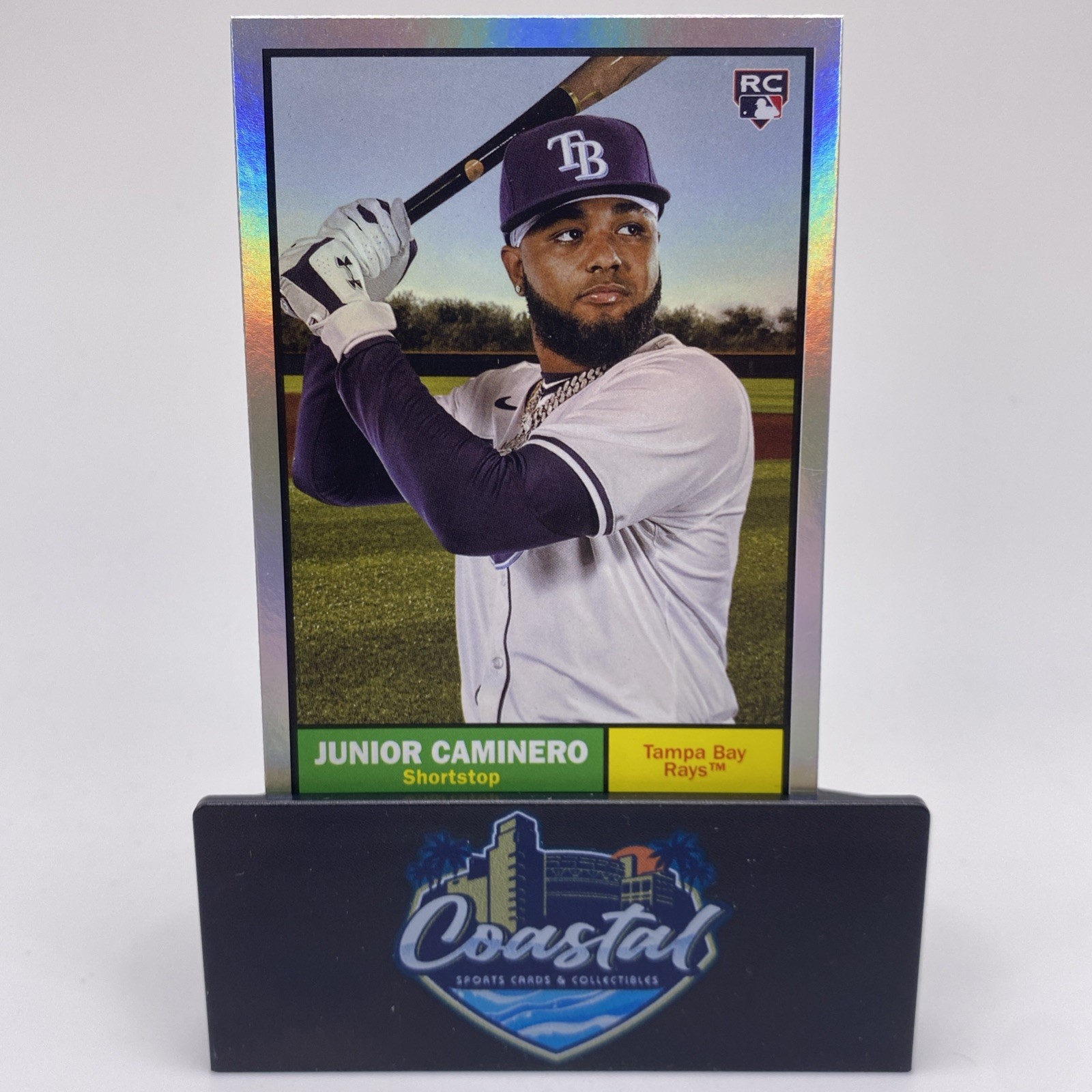 2024 Topps Archives - Junior Caminero (#33) Rainbow Foil Rookie #42/199 Rays
