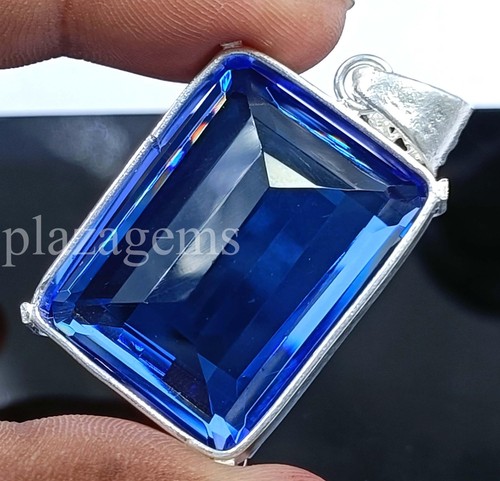 92.10 Ct Blue Sapphire Pendant | EGL Certified | 925 Silver Chain Included 5ARY - Picture 4 of 16