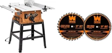 Table Saw, 10 Inch Multifunctional Saw Bundle with 32 & 60 Tooth Carbide Saw Bla