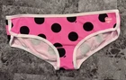 NWT VICTORIA'S SECRET PINK MEDIUM BLACK POLKA DOT VINTAGE RARE HIPSTER PANTIES