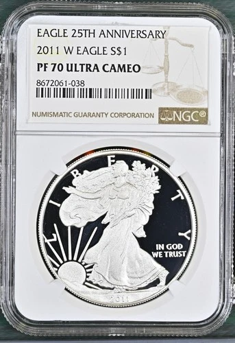 2011 W Proof American Silver Eagle 25th Anniversary NGC PF70 - A346