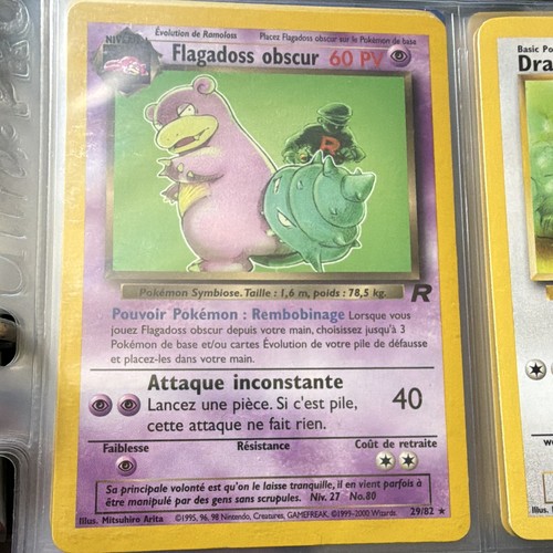 Nintendo Pokemon TCG Team Rocket Dark Slowbro Flagadoss obscur 29/82 FR 1999