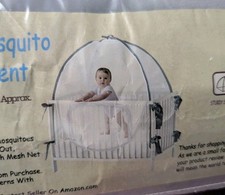 Baby Beyond Crib Mosquito Safety Net Tent Gray White