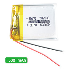 3.7V 500mAh LiPo Polymer Rechargeable Battery 702530 For Earphone Video Pen GPS