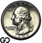1949-D Washington Quarter, Frosty BU++ Gem