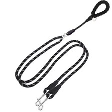 Double Dog Leash Coupler Double Ended Two Point Dog Leash Control Reflective ...