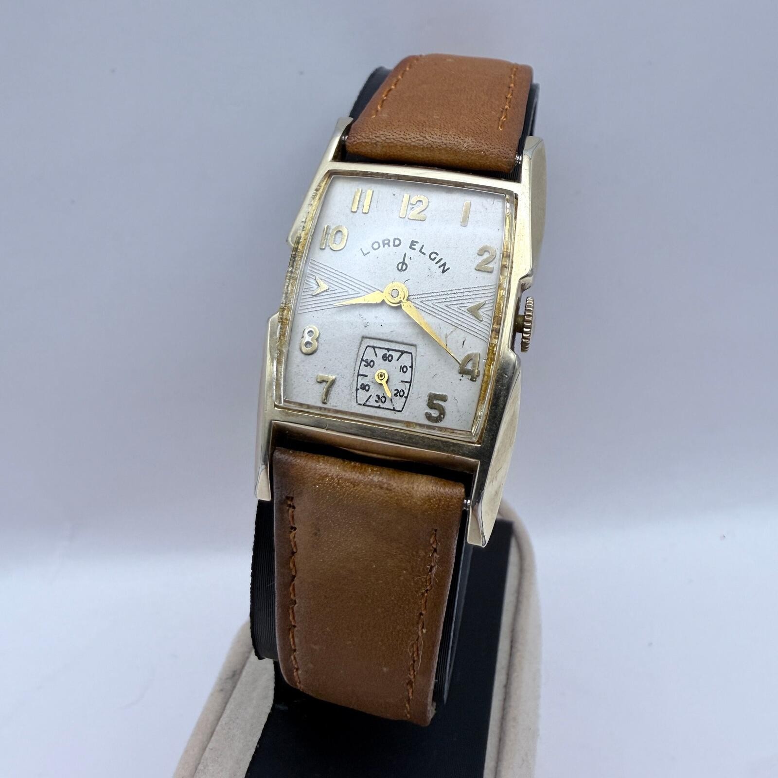 Lord Elgin Men's Vintage 1951 La Porte Manual Wind Tank 14k Gold Filled 4637