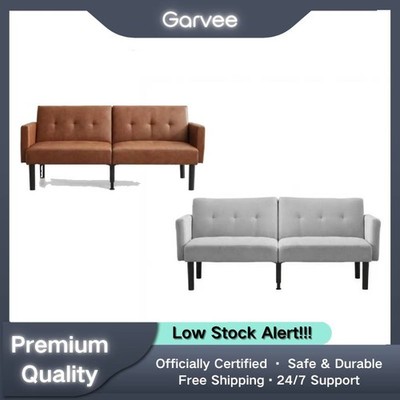 75.5'' Double Sofa Bed 3-Position Recliner Linen Flannel PU Leather Options