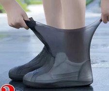 1 Pair Silicone Waterproof Shoe Covers Reusable Anti-Slip Rain Boot Overshoes