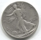 1943 -D-WALKING LIBERTY HALF DOLLAR - 90% SILVER -LOT # 231