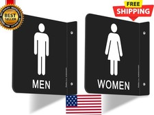 Restroom Sign, Bathroom Signs, 2 Pack 6 x 6 Inches Acrylic Sign, for Office or