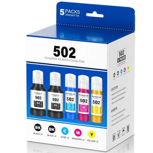 T502 502 Ink Refill Bottles For Ecotank ET-3760 ET2760 ET2750 ET-4760