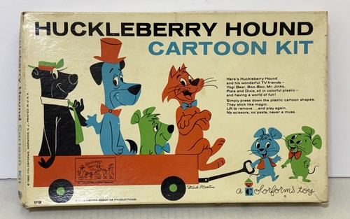 Vintage 1960 Colorforms HUCKLEBERRY HOUND Cartoon Kit with Yogi Bear more - Picture 7 of 9
