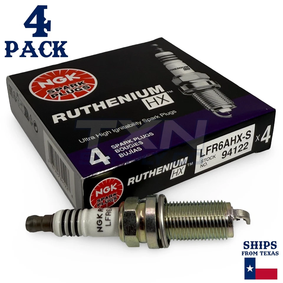 Paquete de 4 bujías NGK Ruthenium HX 2006-2010 para Honda Civic L4 1,3 L Foto 2 de 3