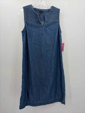 Pre-Owned Talbots Blue Size 4 Knee Length Denim Dress