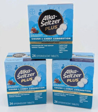 3x Alka-Seltzer Plus, Cough & Chest Congestion Cool Blueberry Pomegranate 24ct