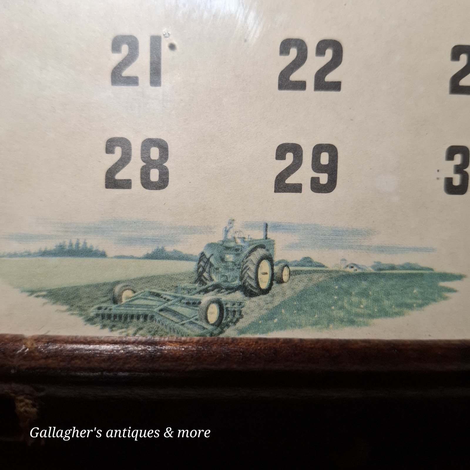 Framed Vintage 1956 JOHN DEERE Calendar Model 60 Power-Steering Tractor & Bird