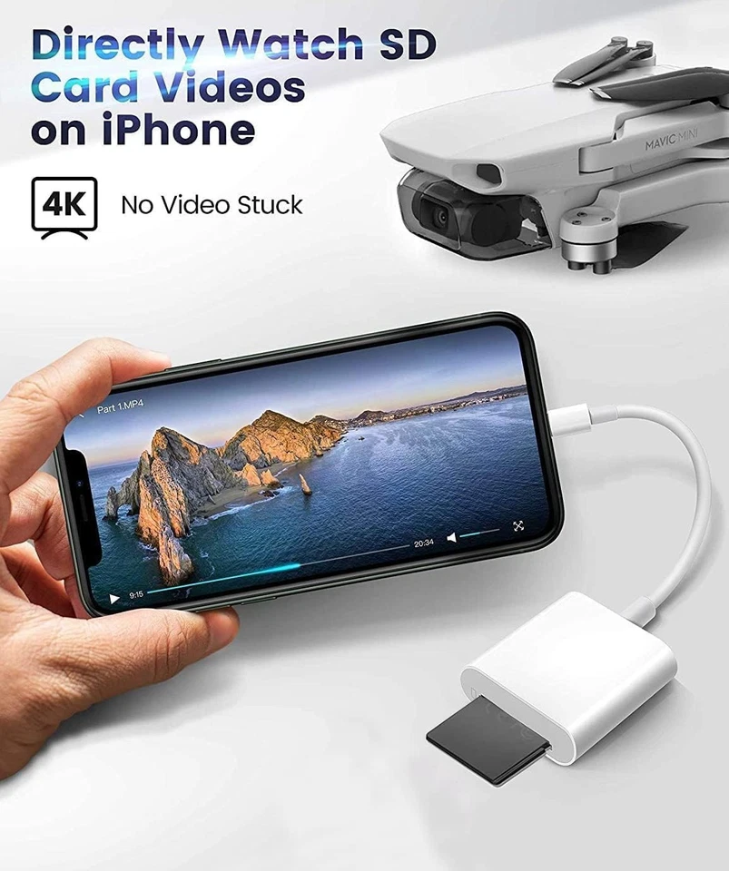 [Apple Mfi Certified] Iphone SD Card Reader, Lightning to SD Card Camera Reader  - image 3 of 4
