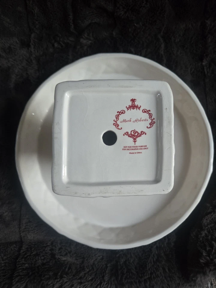 Suporte para bolo Mark Roberts Gingerbread Man pé de hortelã-pimenta 10” x 5” RARO  - Imagem 4 de 4