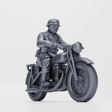 BSA M20 WW2 Era British Motorcycle Plus Rider 1/72 Scale