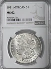 1921-P  $1  MORGAN SILVER DOLLAR  "PHILADELPHIA MINT"  NGC MS62 #8672754-061