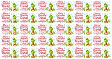 Grinch Christmas Gift Wrapping Paper Personalised with any message 