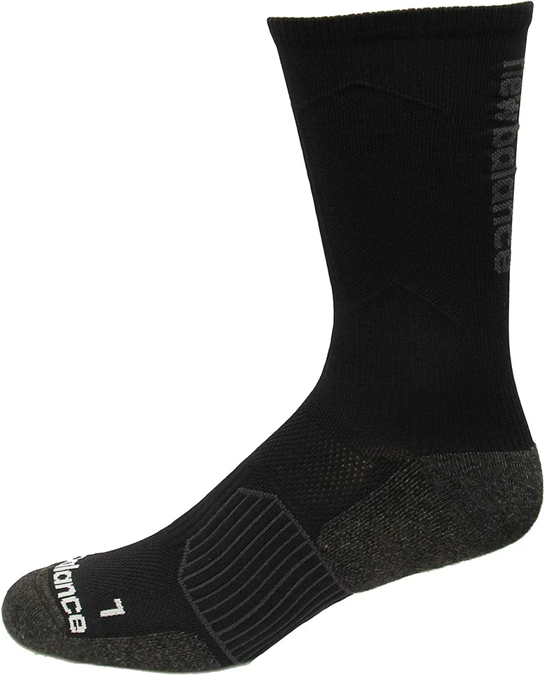 New Balance, Black Strategic Cushioned, Running Crew Socks, Mens Size 8.5-12.5 - Image 3 of 4