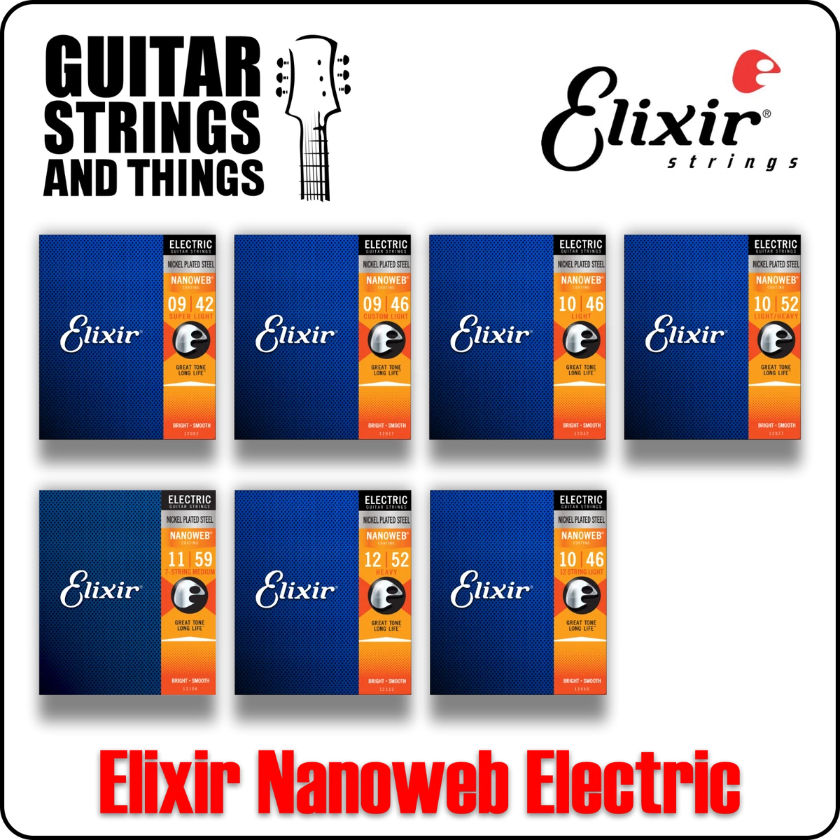 Elixir coated 2024 electric guitar strings