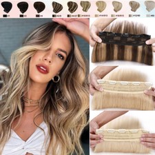 100 Real Clip in Remy Human Hair Extensions Highlight Thick US Seller One Piece