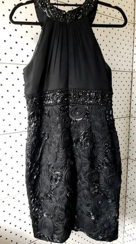 Xscape & Joanna Chen Black Sleeveless Pencil Evening Dress Glitter Embellishment - Picture 15 of 24