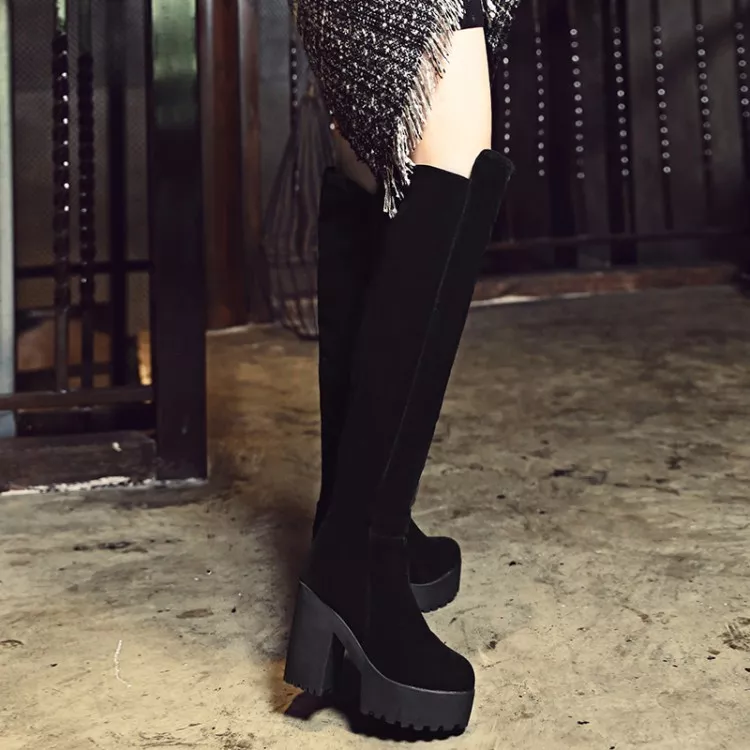 Half knee shop boots