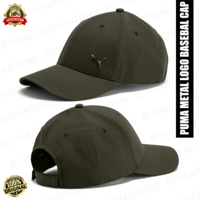 Puma Metal Logo Baseball Cap Green Sports Hat For All Season - NWT Original 2026
