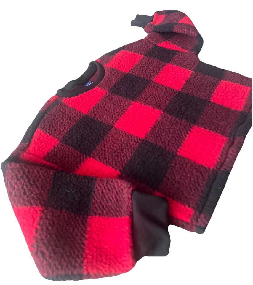 女孩水牛格子夏尔巴羊毛毛衣红色和黑色*从未穿过*全新带标签 — 第 2/4 张图片